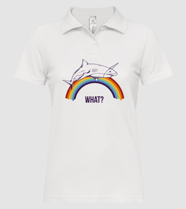 Rechin unicorn model alb pe tricou