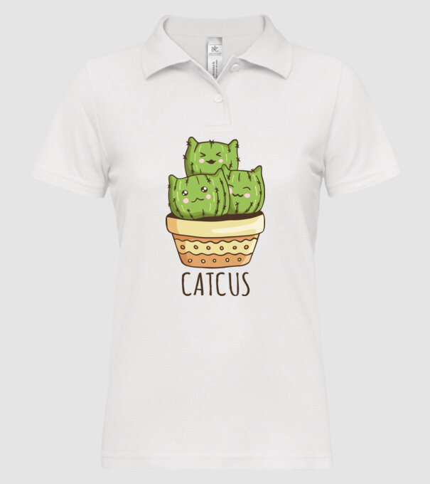 Catcus Pisică Cactus model alb pe tricou