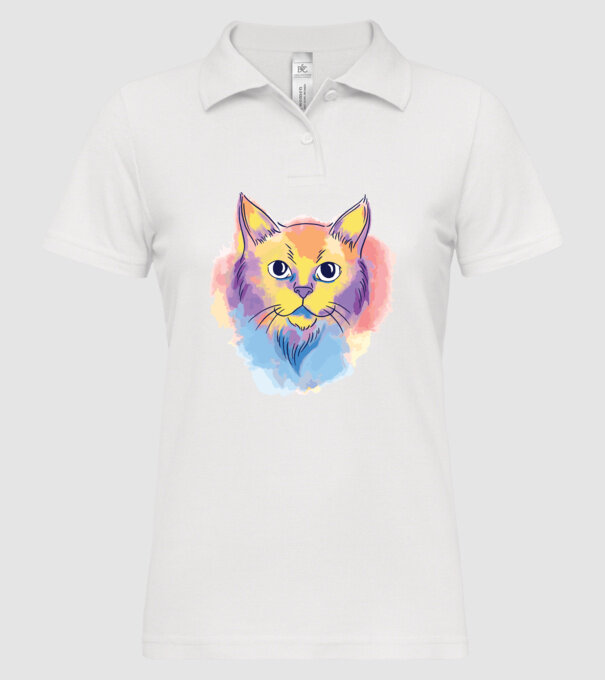 Cap pisică model alb pe tricou