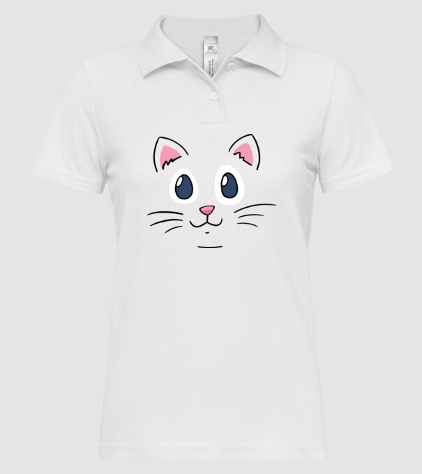 Cap pisică model alb pe tricou