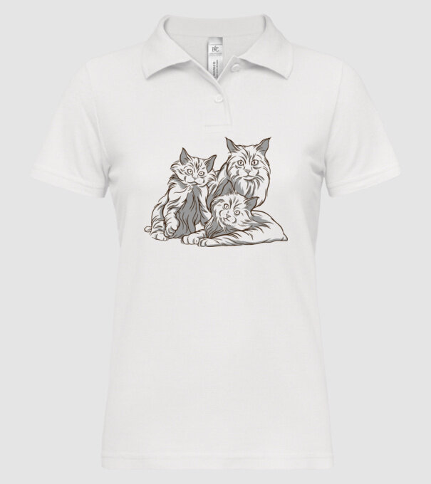 Pisicuțe model alb pe tricou