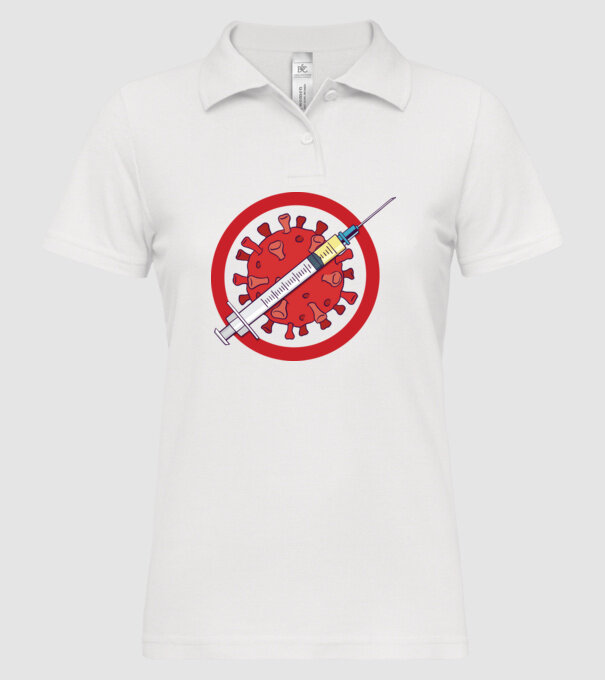 Vaccin virus (?) model alb pe tricou