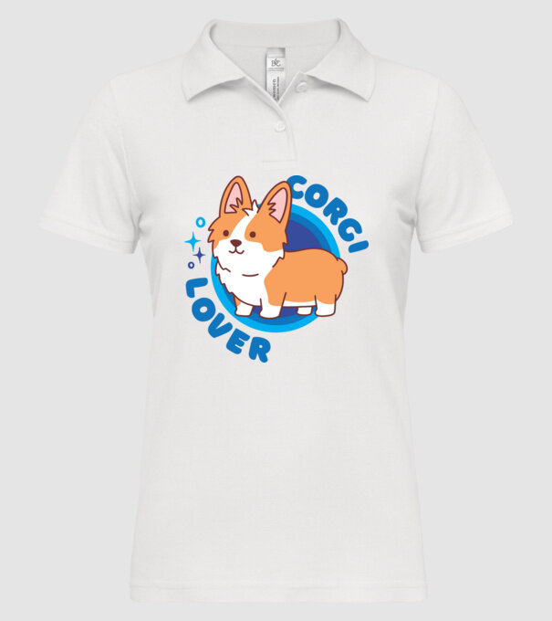 Corgi Lover model alb pe tricou