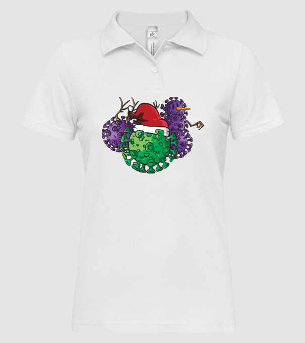 Christmas Covid model alb pe tricou