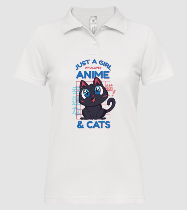 Doar o fată căreia îi place Anime și Pisicile model alb pe tricou
