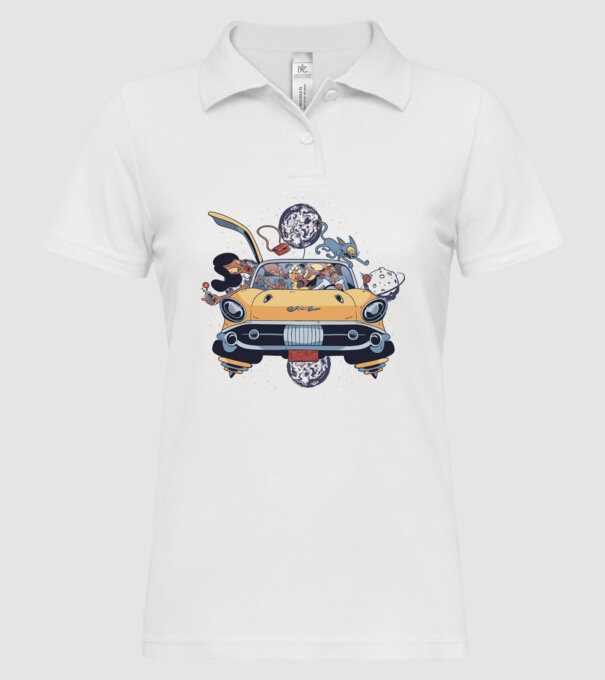 Familie în spațiu model alb pe tricou