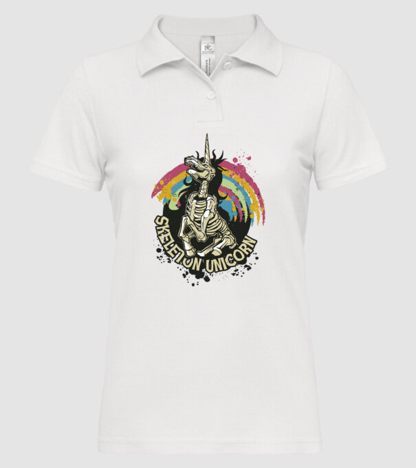Schelet unicorn model alb pe tricou