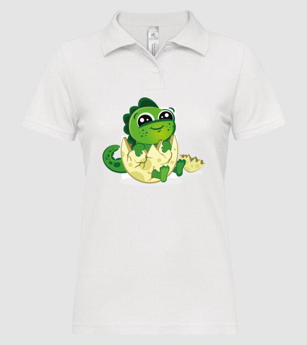 dinozaur drăguț în ou model alb pe tricou