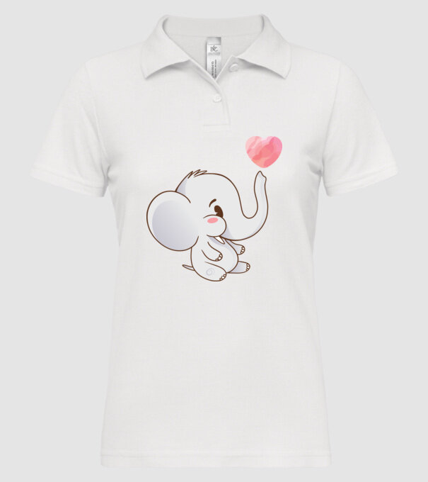 Elefant drăguț model alb pe tricou