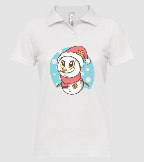 Om de zăpadă drăguț model alb pe tricou