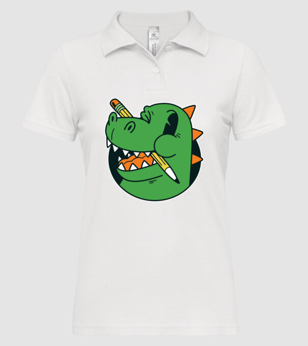 Elev Dinozaur drăguț model alb pe tricou