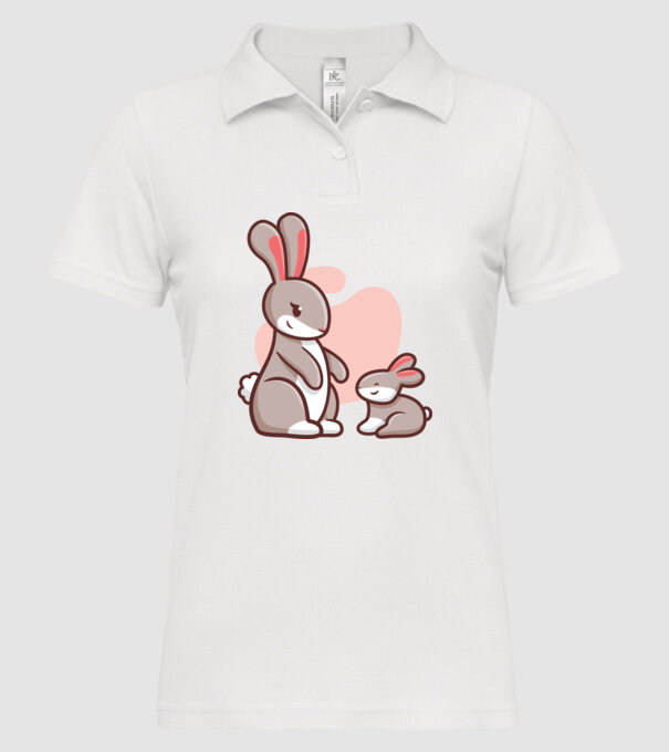 Iepurași drăguți model alb pe tricou