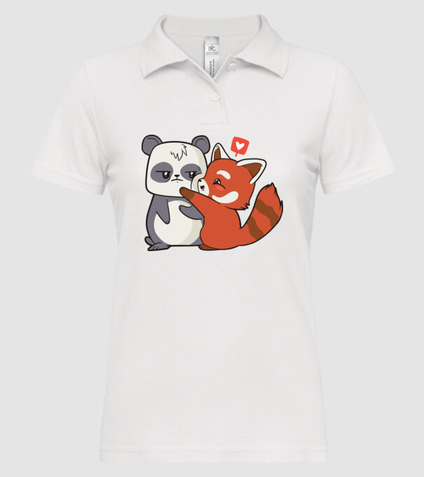 Panda drăguț Dragoste model alb pe tricou