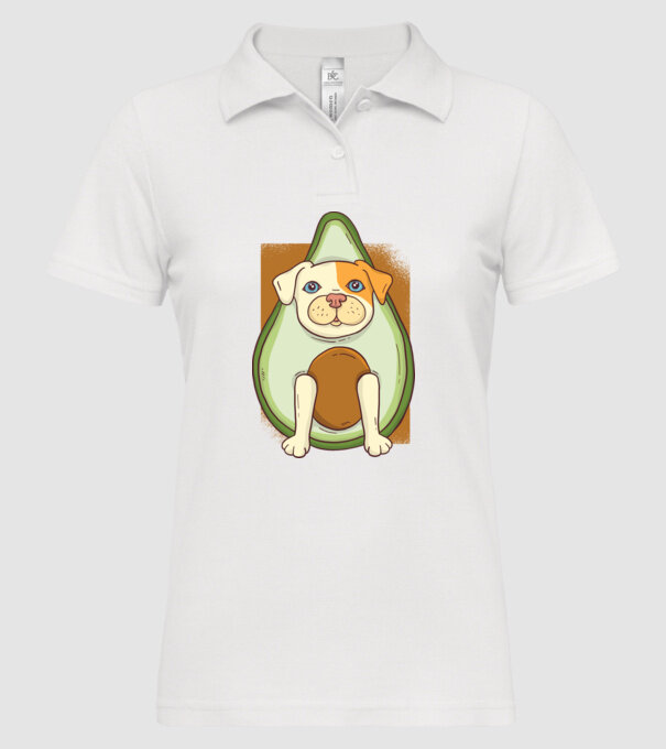 Pitbull Drăguț Avocado model alb pe tricou