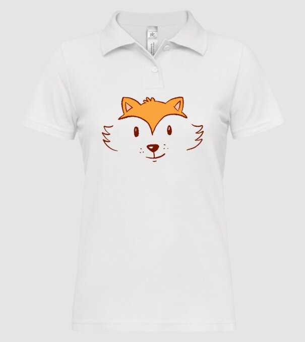 Cap de vulpe drăguț model alb pe tricou