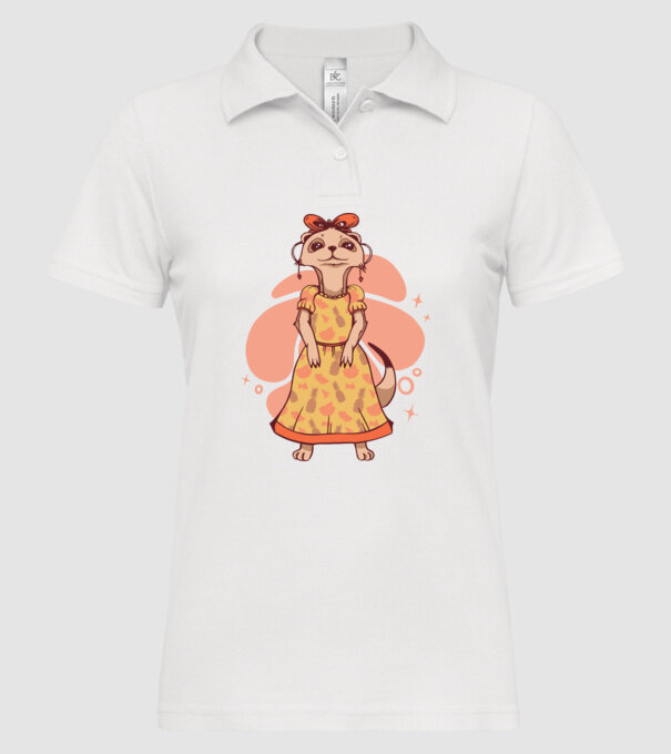 Suricată drăguță model alb pe tricou