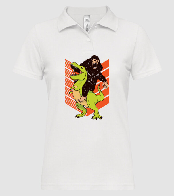 Dinozaur Yeti model alb pe tricou
