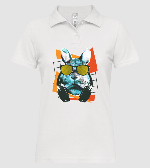 DJ Iepure model alb pe tricou