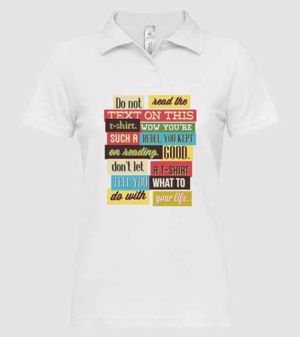 Do not read the text on this t shirt model alb pe tricou