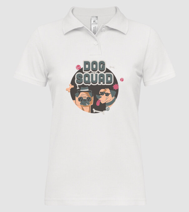 Dog squad model alb pe tricou