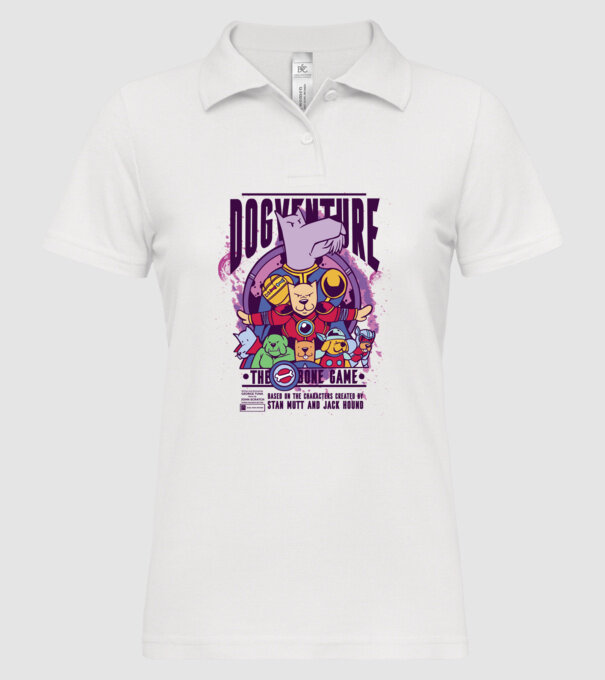 Dogventure The Bone Game model alb pe tricou