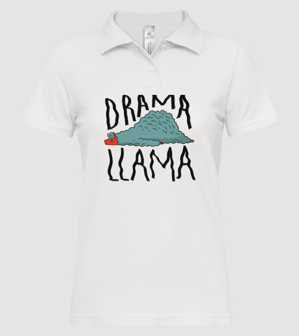Dramă Lama model alb pe tricou