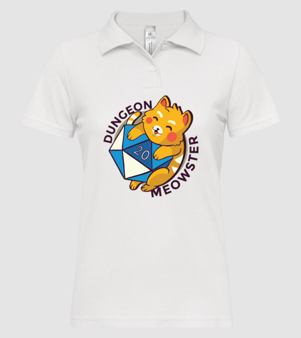 Dungeon Meowster joc de rol RPG tricou cu pisică model alb pe tricou