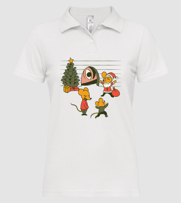 Crăciun Șoarece model alb pe tricou