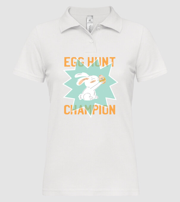 Egg Hunt Champion Campion la vânătoare de ouă model alb pe tricou