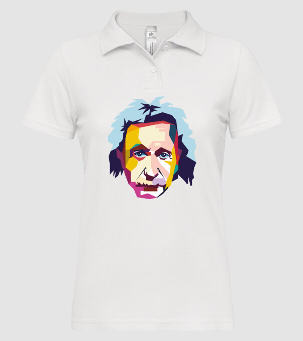 Einstein abstract model alb pe tricou