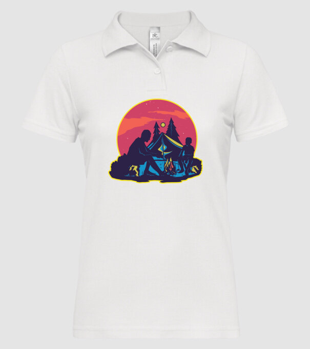 Campare pe timp de noapte model alb pe tricou
