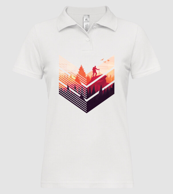 drumeții în pădure stil modern model alb pe tricou