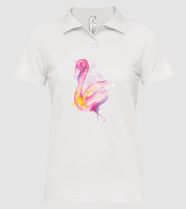 Flamingo Pictură model alb pe tricou