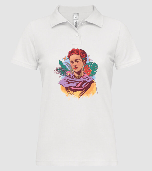 Portret Frida Kahlo model alb pe tricou