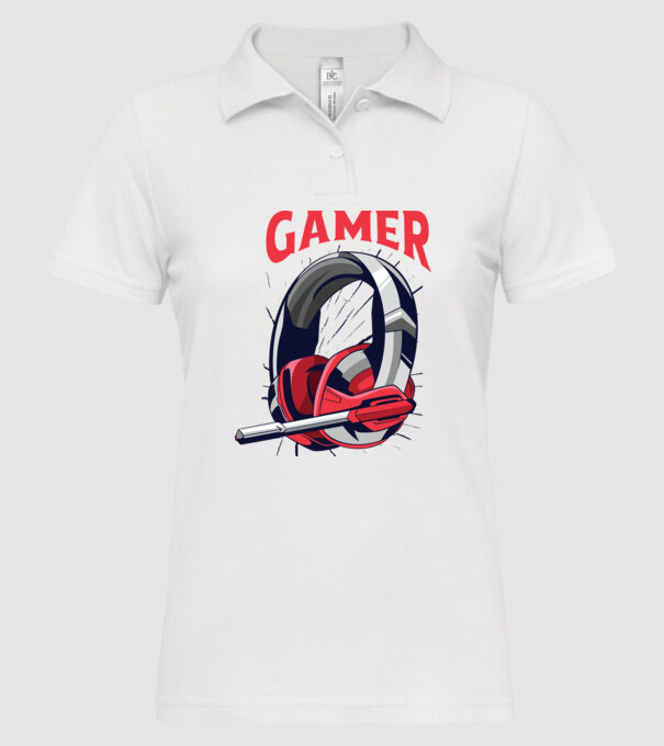 Căști Gamer model alb pe tricou