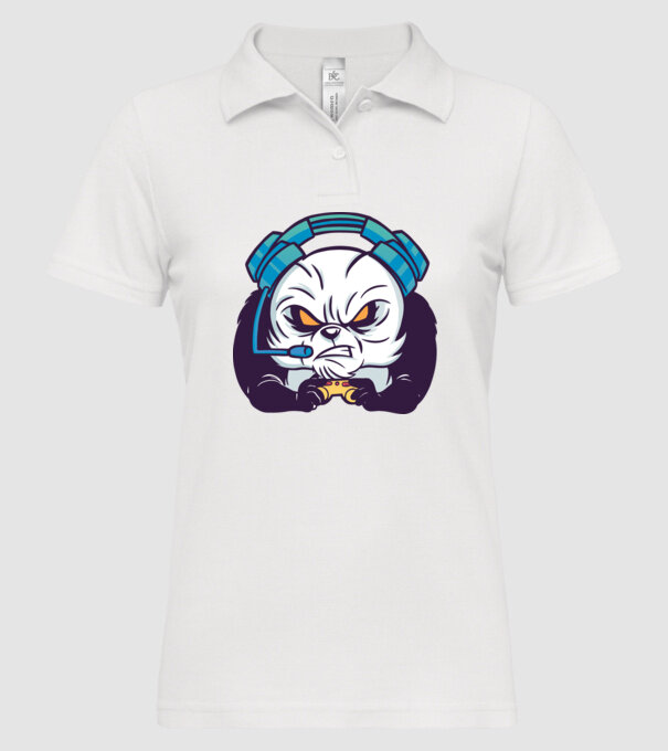 Gamer Panda model alb pe tricou