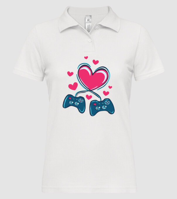 Dragoste Gamer model alb pe tricou