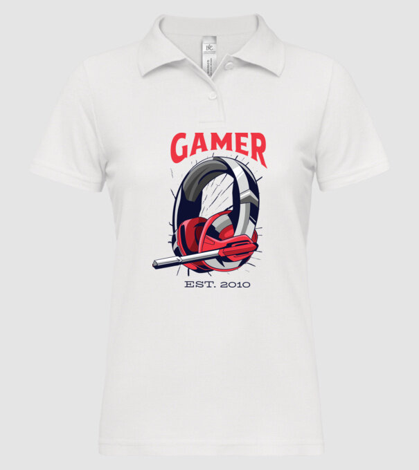 Gamer est. 2010 model alb pe tricou