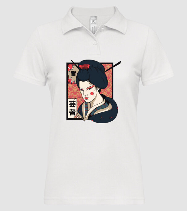 Geisha Japonia model alb pe tricou
