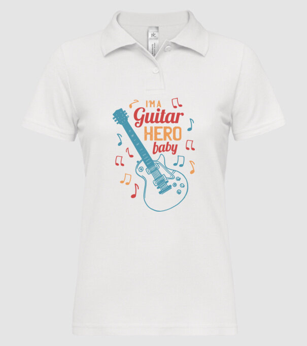 Erou chitarist model alb pe tricou