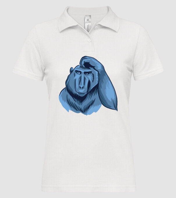 Maimuța gânditoare model alb pe tricou