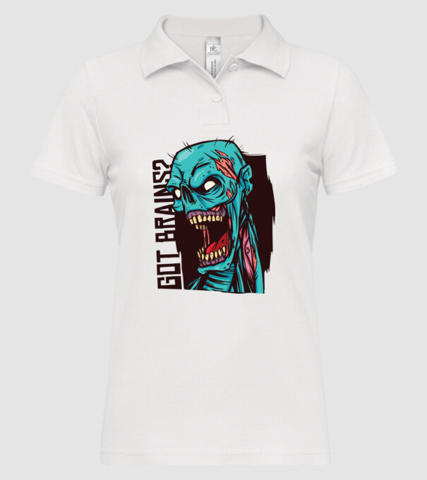 Got Brains? Cap Zombie model alb pe tricou