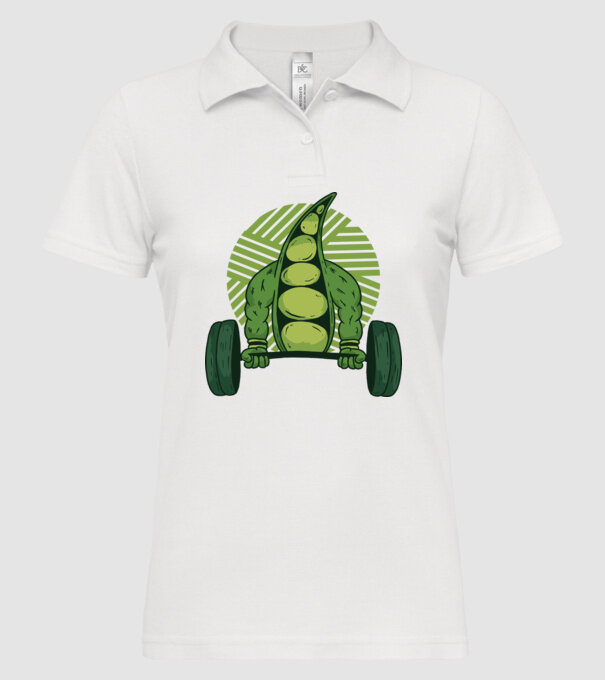 Mazăre musculoasă model alb pe tricou