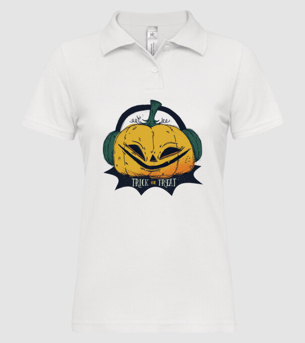 Dovleac Halloween model alb pe tricou