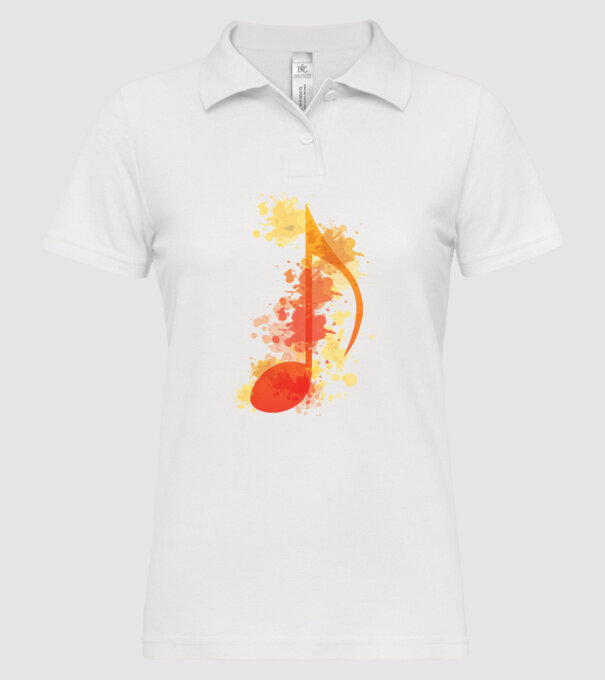Notă muzicală model alb pe tricou
