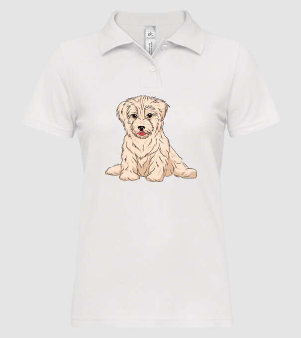 Câine Havanez model alb pe tricou