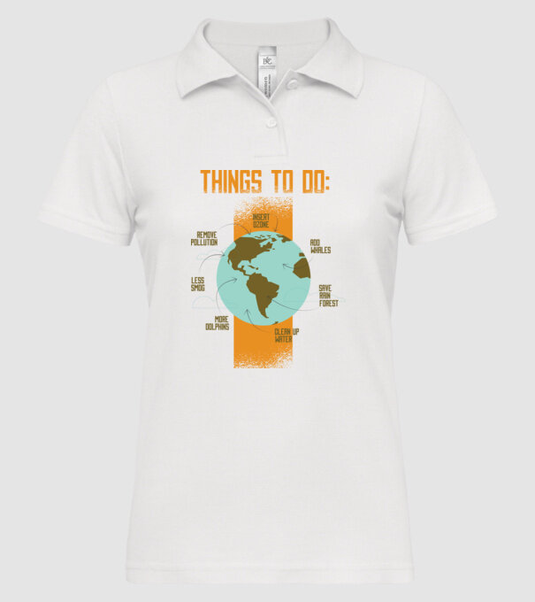 Cum să salvăm Pământul model alb pe tricou