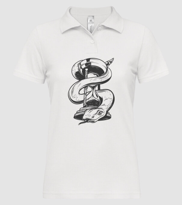 Șarpe clepsidră model alb pe tricou