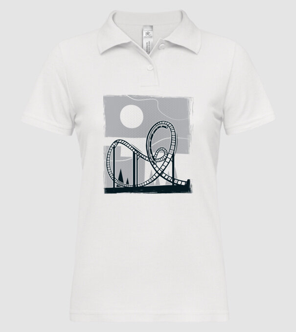 Roller coaster model alb pe tricou