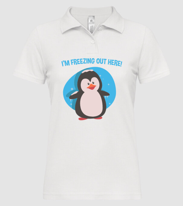 'I''m freezing out here' model alb pe tricou